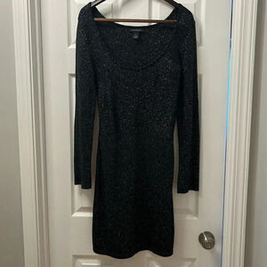 White House black market, midnight, black sparkle, sweater dress